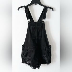 American Eagle Distressed Overall Shorts